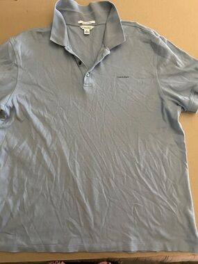 Calvin Klein Men’s Pale Blue Polo Shirt